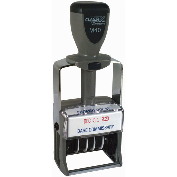 M40 - ClassiX Self-Inking Steel Date Stamp 15/16" x 1-9/16"