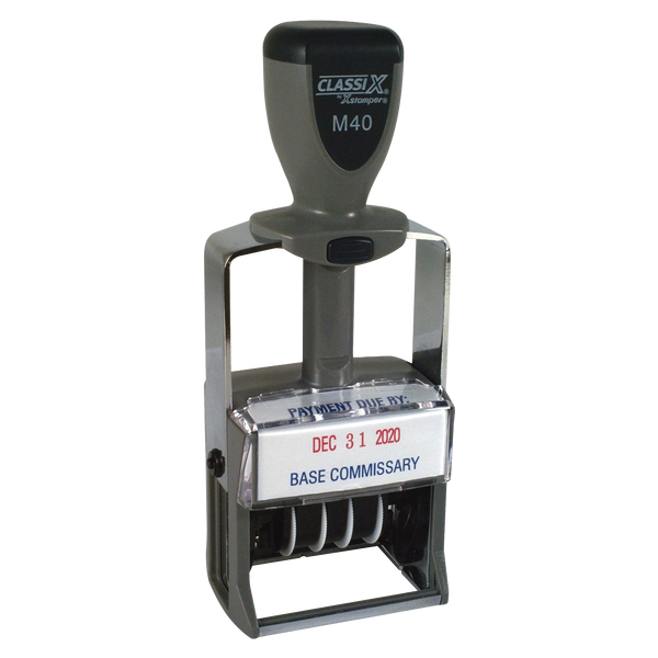 M40 - ClassiX Self-Inking Steel Date Stamp 15/16" x 1-9/16"