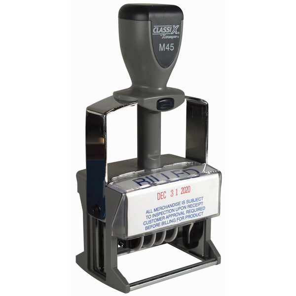 M45 - ClassiX Self-Inking Steel Date Stamp 1-3/8" x 2-1/4"