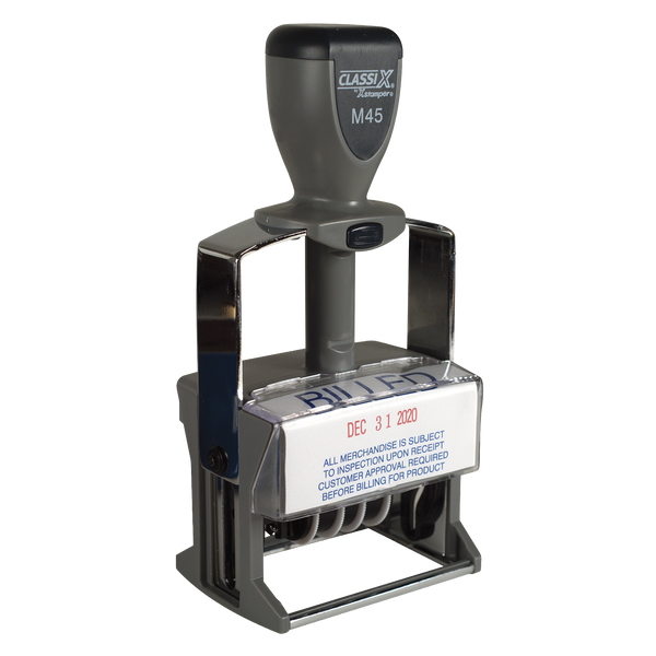 M45 - ClassiX Self-Inking Steel Date Stamp 1-3/8" x 2-1/4"