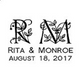 N53-MG25 Monogram Address Stamp 1-9/16" Diameter