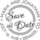 N53-MG27 Monogram Address Stamp 1-9/16" Diameter