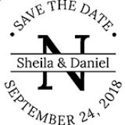 N53-MG28 Monogram Address Stamp 1-9/16" Diameter