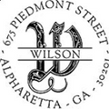 N53-MG6 Monogram Address Stamp 1-9/16" Diameter