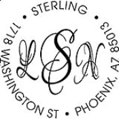 N53-MG7 Monogram Address Stamp 1-9/16" Diameter
