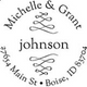 N53-MG8 Monogram Address Stamp 1-9/16" Diameter