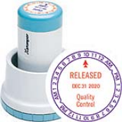 N78-323 - XpeDater Round Rotary Date & Time Stamp 1-3/16" Diameter