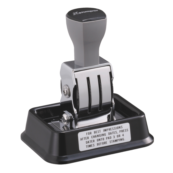 N90 - Xstamper 8-Year 2-Color Die-Plate Date Stamp 1-3/16" x 1-15/16"