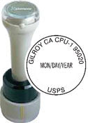 N95-812 - Round Date Stamp with Horizontal Date Format 1-1/8" Diameter