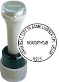 N95-832 - Round Date Stamp with Horizontal Date Format 1-1/8"Diameter