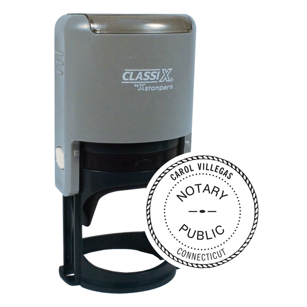 P16-753 - Self-Inking Round Notary Stamp 1-9/16" Diameter