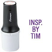 F16 - Industrial Large Inspection Stamp - with/Straight Text 5/8" Diameter
