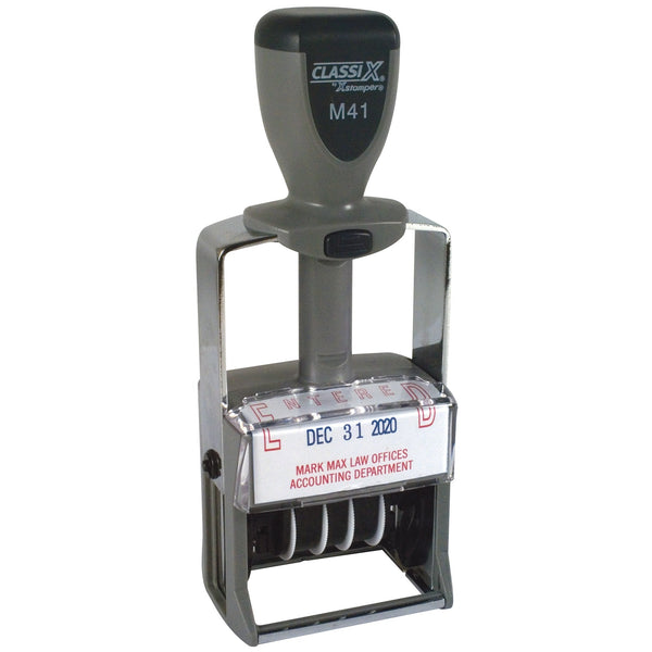 M41 - ClassiX Self-Inking Steel Date Stamp 1-1/8" x 1-5/8"