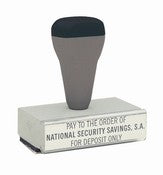 T04 - ClassiX Traditional Real Rubber Message Stamp 7/8" x 3-13/16"